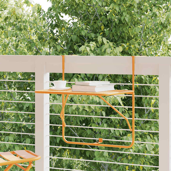 vidaXL Balkonska mizica rumena 60x40 cm jeklo