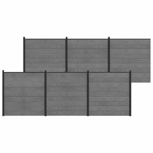 vidaXL Komplet ograj 1045 x 186 cm WPC in aluminij Siva
