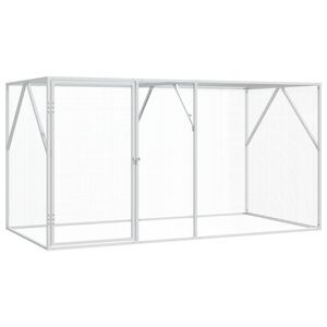 vidaXL Ptičnik Srebrna 208 x 102 x 108 cm
