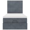 vidaXL Otomanski posteljni okvir z vzmetnicami siv 90x200cm žamet