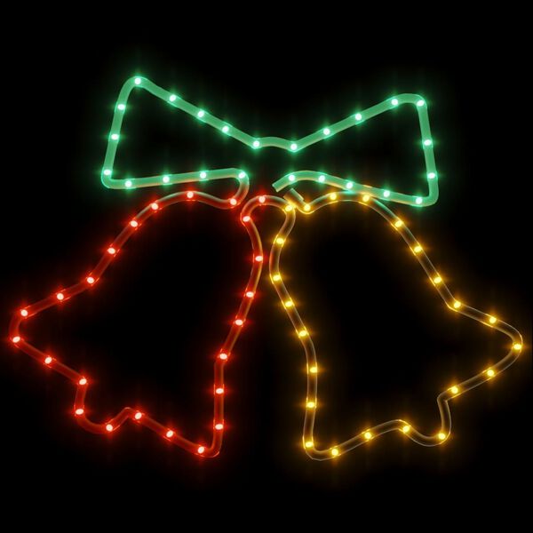 vidaXL Figura božičnega zvonca z 72 LED lučkami 3 kosi 50x56 cm