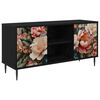 vidaXL TV omarica BORNE 102 x 33 x 51 cm Črni hrast Inženirski les