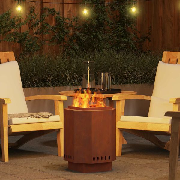 vidaXL Peč za ogenj brez dima Rjava 38 x 38 x 51 cm