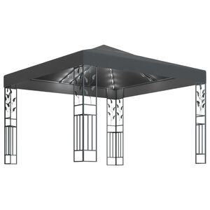 vidaXL Paviljon z LED lučkami 3x3 m antraciten