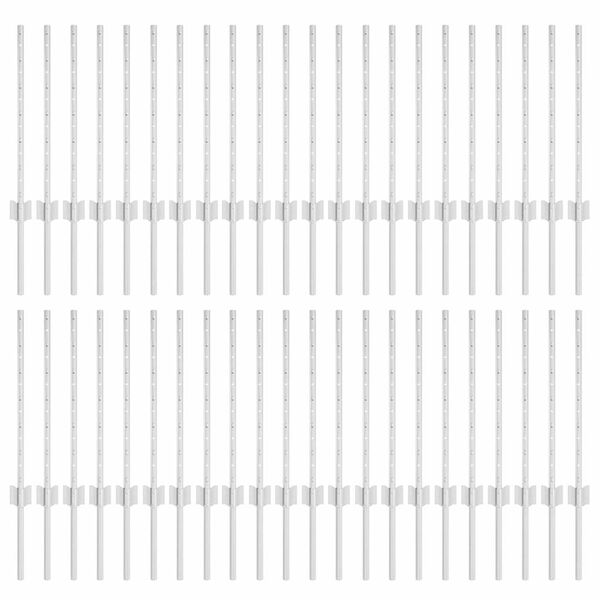 vidaXL Ograjni stebri 44 pcs srebrna 100 cm Jeklo