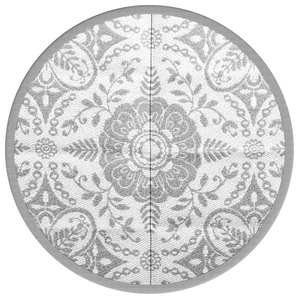 vidaXL Zunanja preproga ARAKIL svetlo siva Ø120 cm PP