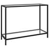 vidaXL Konzolna mizica prozorna 100x35x75 cm kaljeno steklo