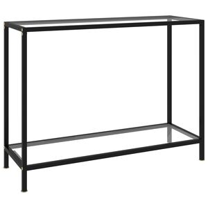 vidaXL Konzolna mizica prozorna 100x35x75 cm kaljeno steklo