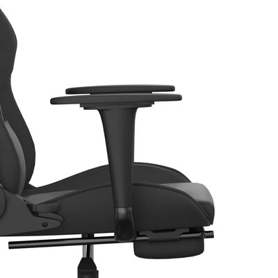 vidaXL Igralni stol z oporo za noge črno umetno usnje