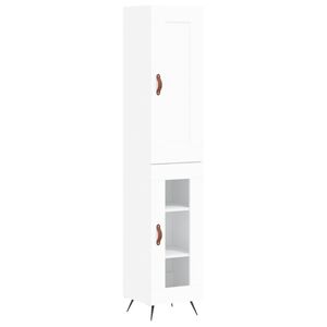 vidaXL Visoka omara bela 34,5x34x180 cm inženirski les