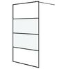 vidaXL Pregrada za tu&scaron; črna 115x195 cm delno motno ESG steklo