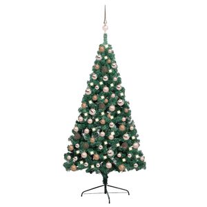 vidaXL Umetna osvetljena novoletna jelka z bunkicami zelena 120 cm