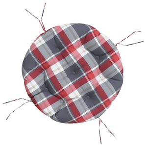vidaXL Okrogla blazina rdeča karo &Oslash; 60 x 11 cm oxford tkanina