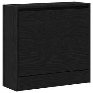 vidaXL Omara za čevlje 60 x 21 x 57 cm Inženirski les Črna Orehovina