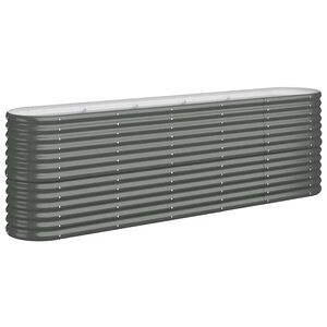 vidaXL Visoka greda iz cinkanega jekla 224x40x68 cm antracit