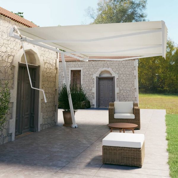 vidaXL Prostostoječa avtomatska tenda 600x350 cm krem
