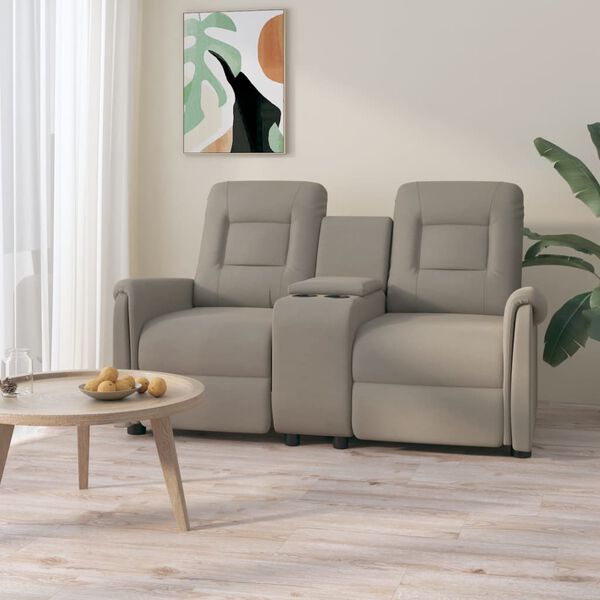 vidaXL Masažni dvosed z držali za skodelico svetlo siv