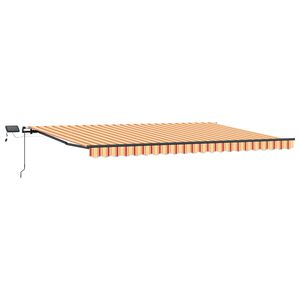 vidaXL Vlečna tenda Rumena in oranžna 500 &times; 300 cm Tkanina in aluminij