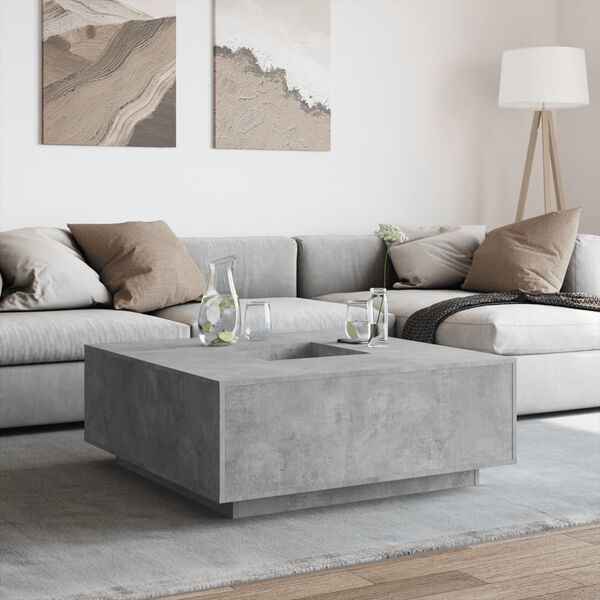 vidaXL Klubska mizica betonsko siva 100x100x40 cm inženirski les