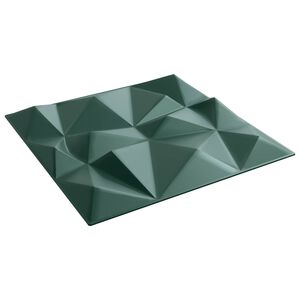 vidaXL Stenske plo&scaron;če 12 kos 50 x 50 cm Diamant Zelen XPS Pena