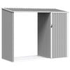 vidaXL Vrtna lopa za drva siva 245x98x159 cm pocinkano jeklo