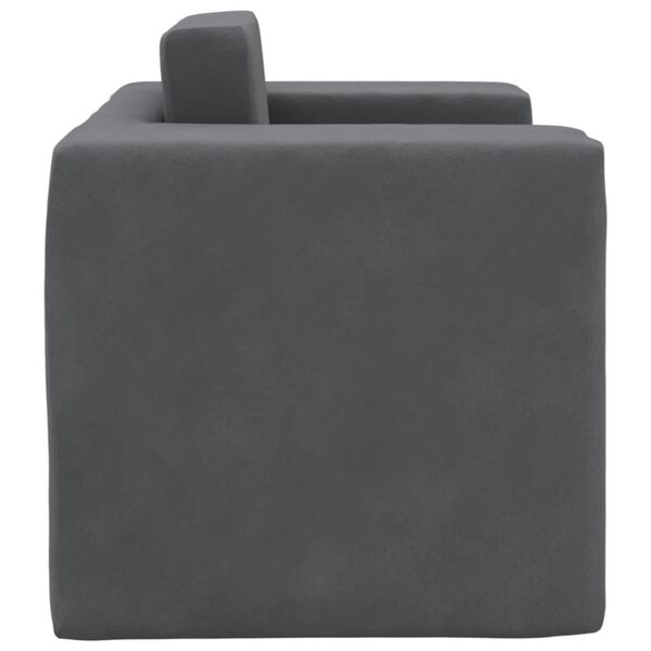 vidaXL Otroški kavč antracit mehak pliš