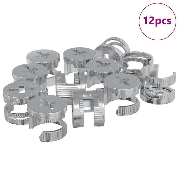 vidaXL Matice z zamikom 12 pcs srebrna 12 x 10 mm Kovina