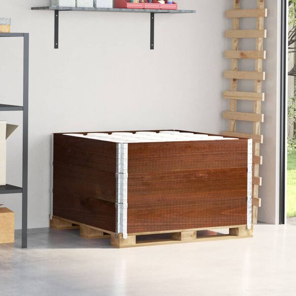 vidaXL Paletni okvirji 3 kosi rjavi 100x100 cm trdna borovina