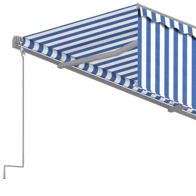 vidaXL Avtomatsko zložljiva tenda s senčilom 4x3 m modra in bela