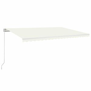 vidaXL Ročno zložljiva tenda z LED lučmi 500x300 cm krem