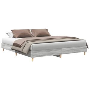 vidaXL Posteljni okvir brez vzmetnice 200x200 cm inženirski les