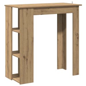 vidaXL Barska miza s polico artisian hrast 102x50x103,5 cm inž. les