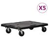 vidaXL Transportni vozički 5 kosov črni 58x38x12 cm polipropilen