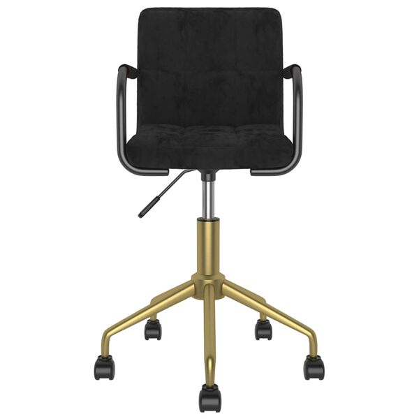 vidaXL Vrtljiv jedilni stol črn žamet