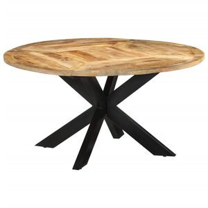 vidaXL Jedilna miza &Oslash;150x76 cm trden robusten mangov les
