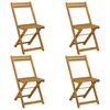 vidaXL Zložljivi vrtni stoli 4 pcs Naravna 40 x 53 x 80 cm