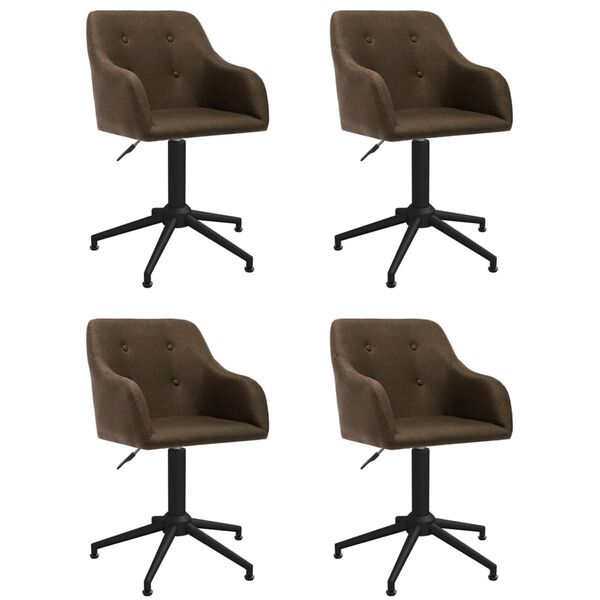 vidaXL Vrtljivi jedilni stoli 4 kosi temno rjavo blago