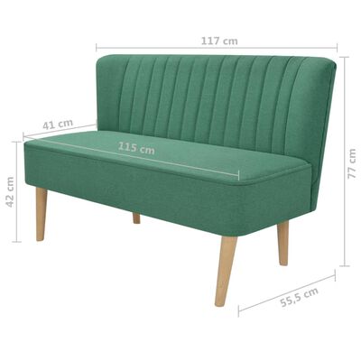 vidaXL Kavč iz blaga 117x55,5x77 cm zelen