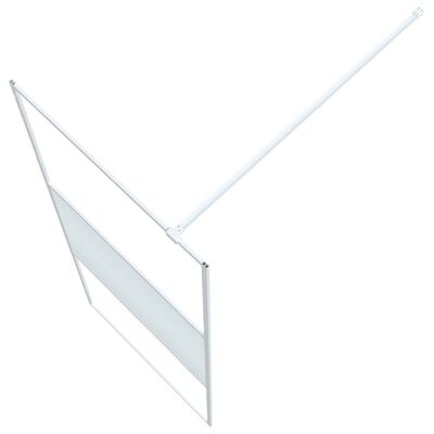 vidaXL Pregrada za tuš bela 80x195 cm prozorno ESG steklo