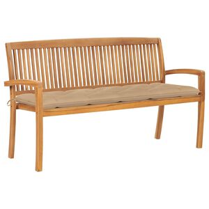 vidaXL Vrtna klop z blazino 159 cm trdna tikovina