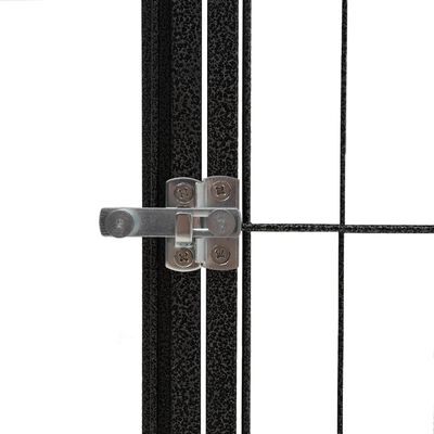 vidaXL Pasja ograda z 18 paneli črna 50x100 cm prašno barvano jeklo