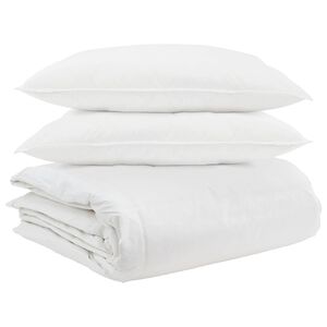 vidaXL Komplet odej z blazino 3 pcs Bela Perje