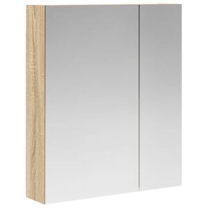 vidaXL Kopalni&scaron;ka ogledalna omara Sonoma hrast 60 x 14,5 x 70 cm