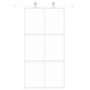 vidaXL Drsna vrata bela 102,5x205 cm kaljeno steklo in aluminij