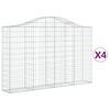 vidaXL Obokane gabion košare 4 kosi 200x30x120/140 cm pocinkano železo
