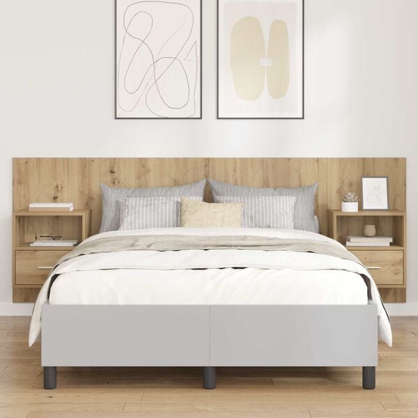 vidaXL Vznožnica z omarico s polico 3 pcs Umetni hrast Konstruiran les