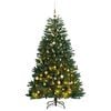 vidaXL Umetna novoletna jelka 300 LED diod in komplet bučk 240 cm