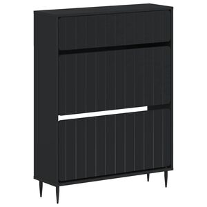 vidaXL Omara za čevlje ZWOLLE 78 x 24 x 103 cm Inženirski les Črna