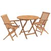 vidaXL 3-delni zložljivi vrtni bistro set Naravna Trden tikov les