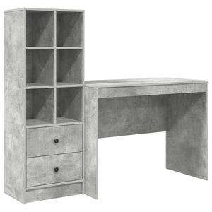 vidaXL Miza Betonsko siva 145.5 x 50 x 127 cm 2 kos